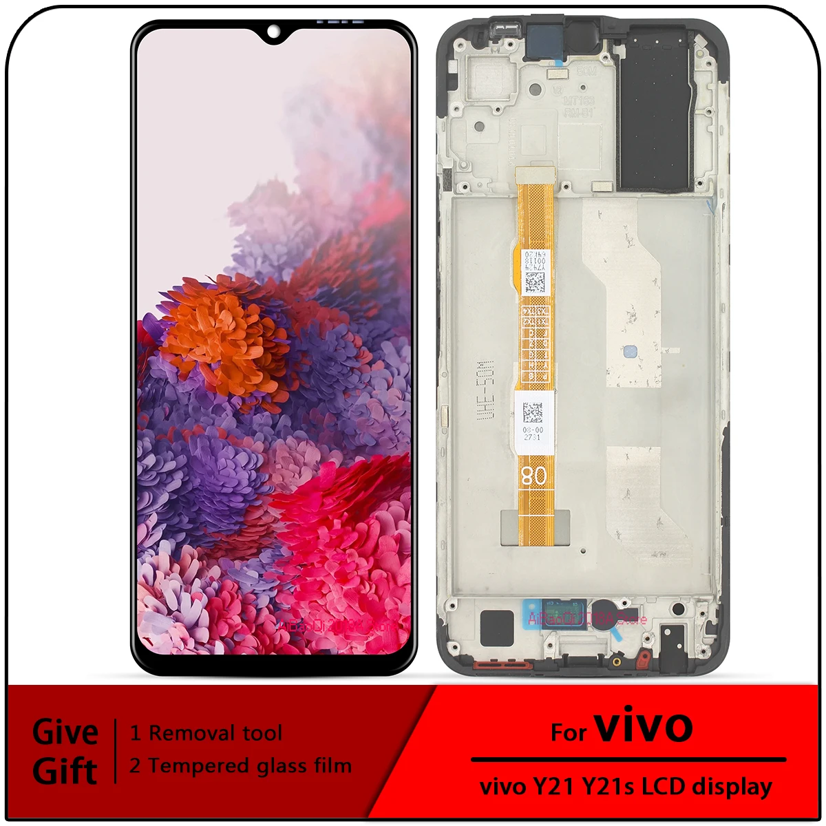 

ЖК-дисплей 6,51 дюйма для vivo Y21 2021, сенсорный экран, дигитайзер, панель в сборе, замена для y21S, ЖК-дисплей