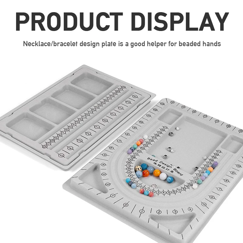 Bead Design Board For Jewelry Making - 19.5x34 Cm Gray Flocked Board, DIY Bracelet & Necklace Planner - View #12