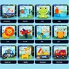 Toddler Puzzles Wooden Jigsaw 5.87 in with 3D Cartoon Animals Frog Elephant Owl Lion Shape Montessori Toys for Infant Kids 6