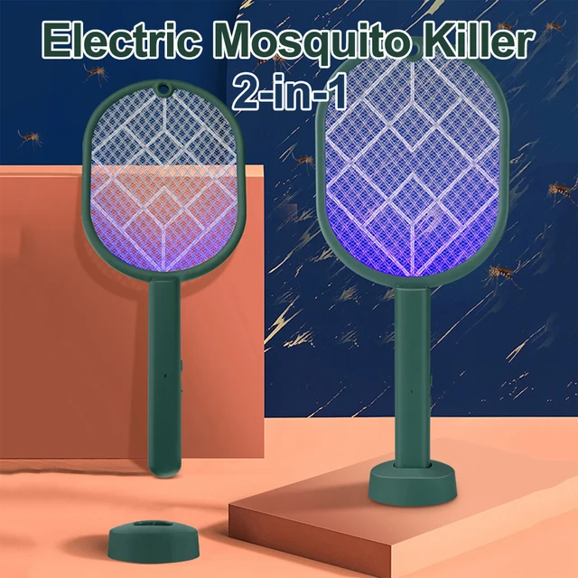 2-In-1 Elektromos Rovar Ütő Swatter Zapper 4000V Usb Újratölthető Nyári Szúnyog Kill Fly Bug