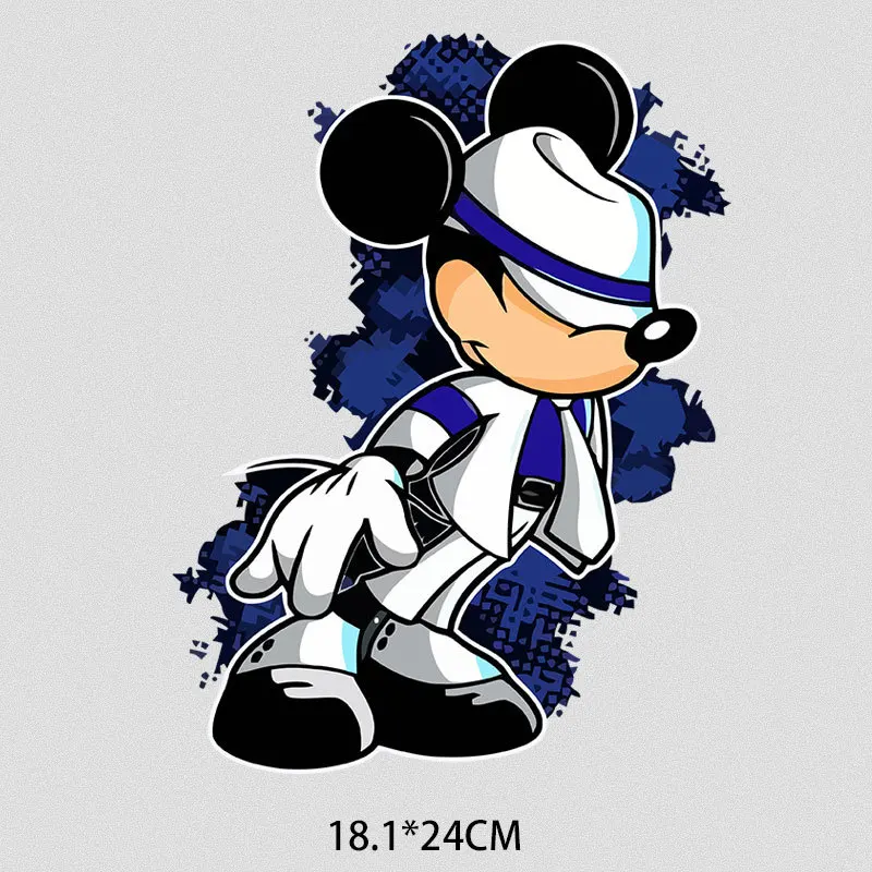 Disney Mickey Mouse Robbery Dress Up Heat Transfer Stickers Iron on Pathces  Appliqués On Clothes Custom Patch Free Shipping