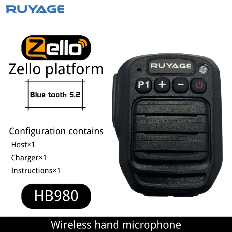 Ruayge walkie talkie PTT 1000mah baterie Bluetooth mikrofon bezdrátový pro iPhone andandroid telefon zello app, ZL20, ZL50, ZL60