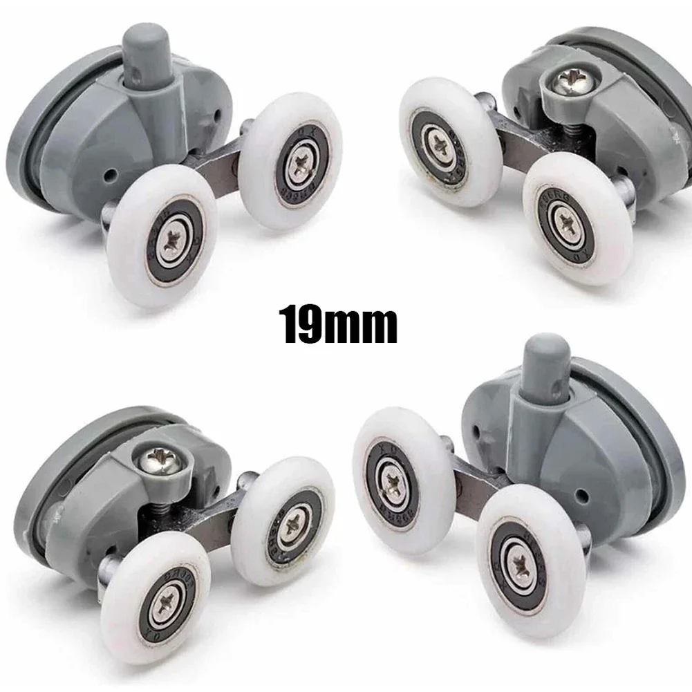 Shower Door Rollers 4pcs Twin Shower Screen Door Rollers/Runners/Wheels Top Bottom Replacement Furniture Hardware Rollers For Sliding Doors