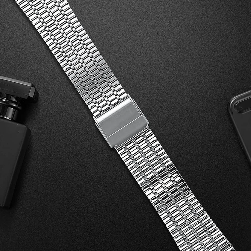 Premium Stainless Steel Strap - Sleek No-Gap Metal Link Bracelet