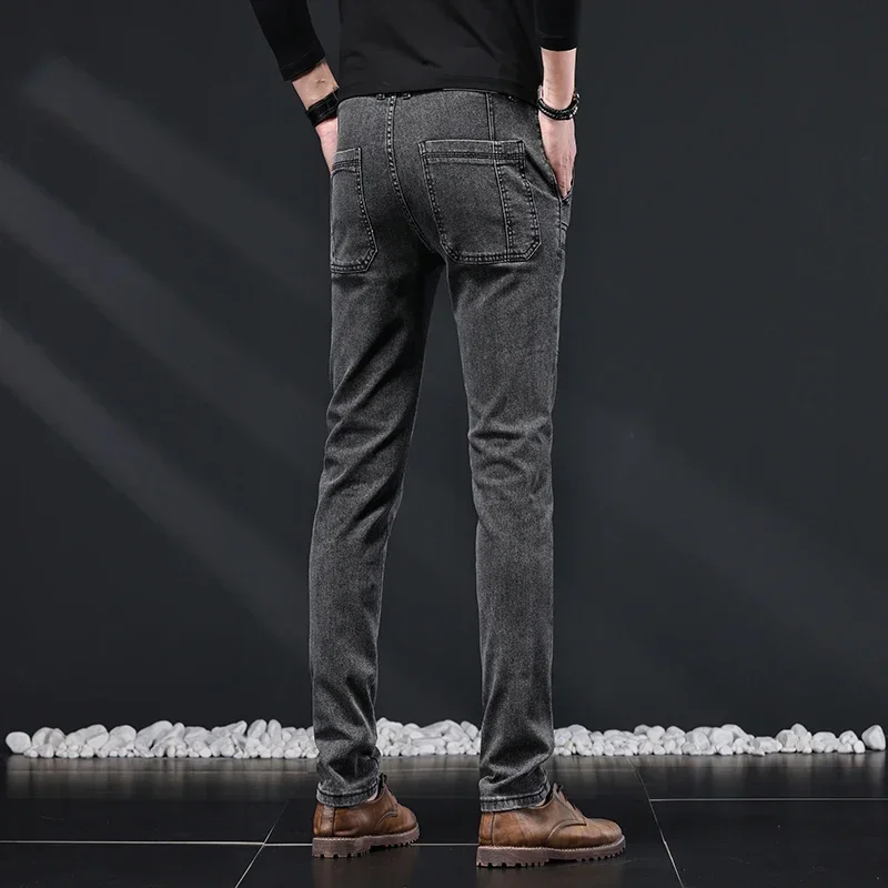 2024 New Men's Slim Jeans Stretch Skinny Multi Pocket Fashion Designer Denim Trousers Male Brand Clothes Pants Streetwear