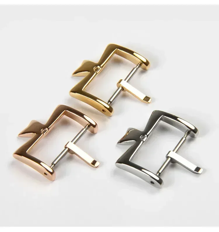 Elegant Stainless Steel Watch Clasp in Silvery, Golden, and Rose Gold Finishes