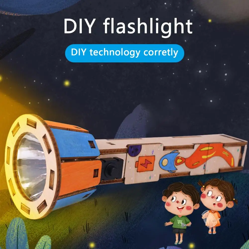 Teaching Physics Flashlight Toys Handmade Parent-Child Interaction DIY Electric Flashlight Kid Physical Toys Kids