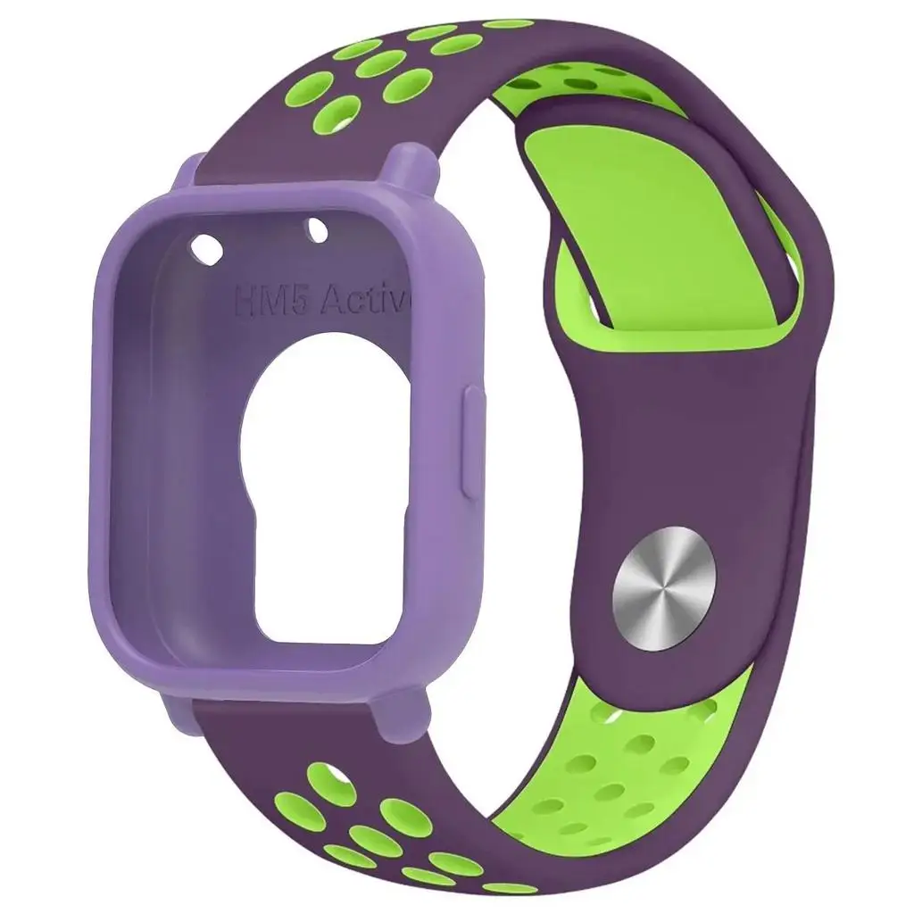 Two-Tone Breathable Sports Silicone Band with Soft Hollow Protector