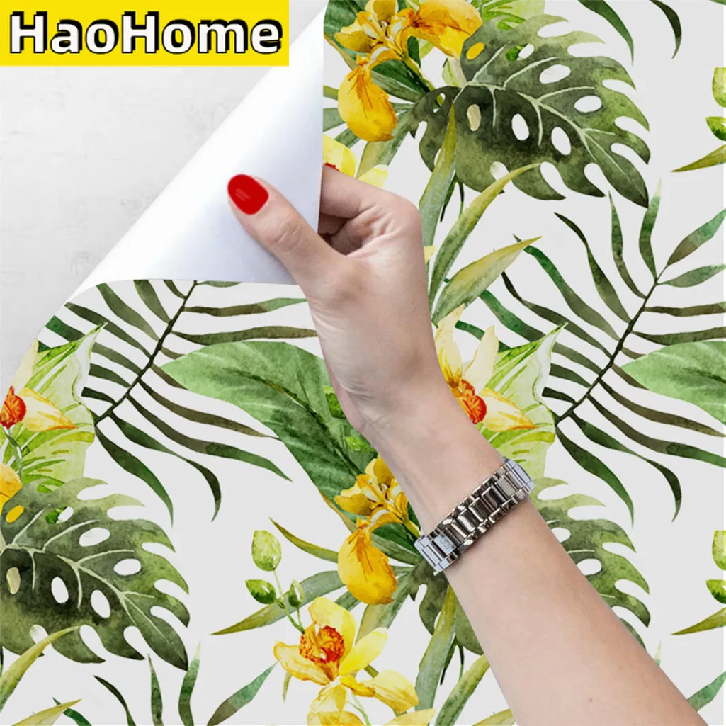 Tropical Palm Peel and Stick Wallpaper Green Leaf Self Adhesive Wallpaper Removable Waterproof Contace Paper for Wall Home Decor доска разделочная tropical leaf green 30 х 20 см