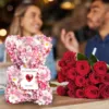 2025 Valentine's Day Gift Lifelike Foam Bear With Simulation Roses For Surprises 2025 Valentine's Day Gift Foam Bear A Ornament 4
