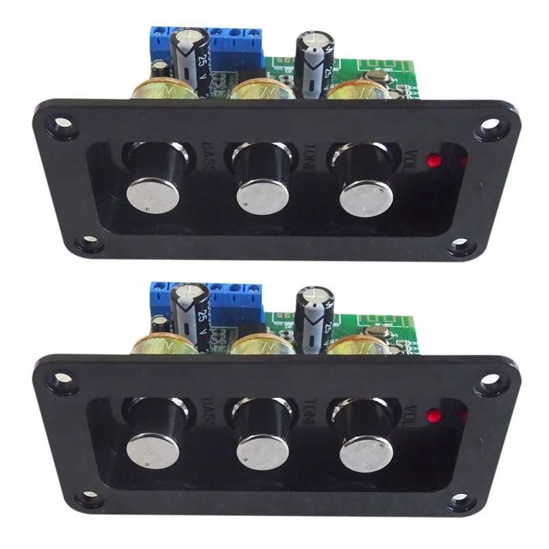 

2X Bluetooth 5.0 Power Amplifier Stereo 2X26W 8 Ohm Speaker Sound Amplifier Treble Bass Tone Adjustment Home Audio Amp