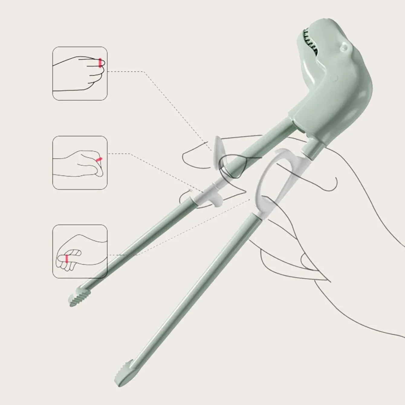 1/2 Pairs - Reusable Dinosaur-Shaped Training Chopsticks - Learning Helpers for Young Beginners