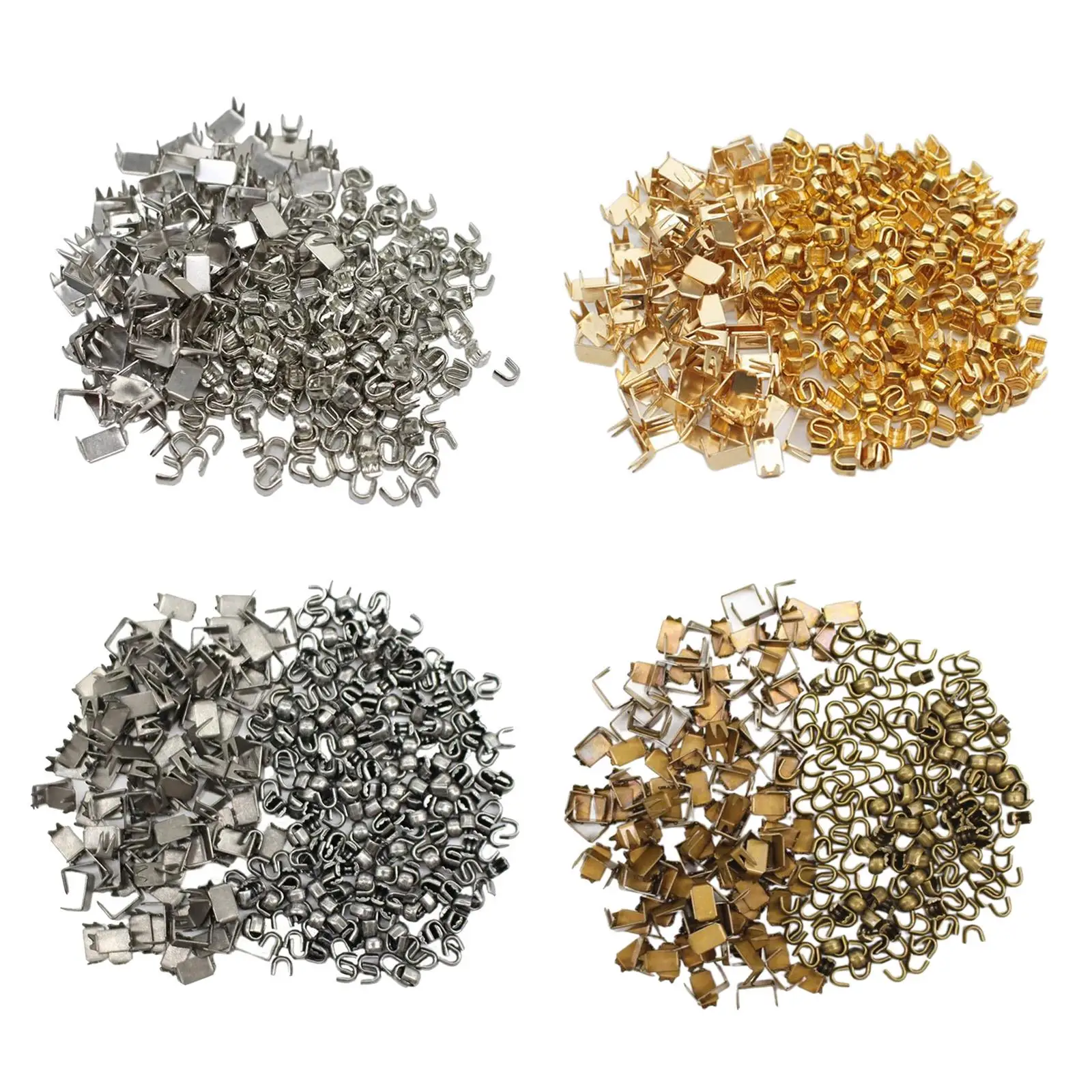 300Pcs Zipper Bottom Fixing Kit, U Shaped Replace Open End Tailor Tools Accessories Repair Metal Zipper Bottom Stop Ends