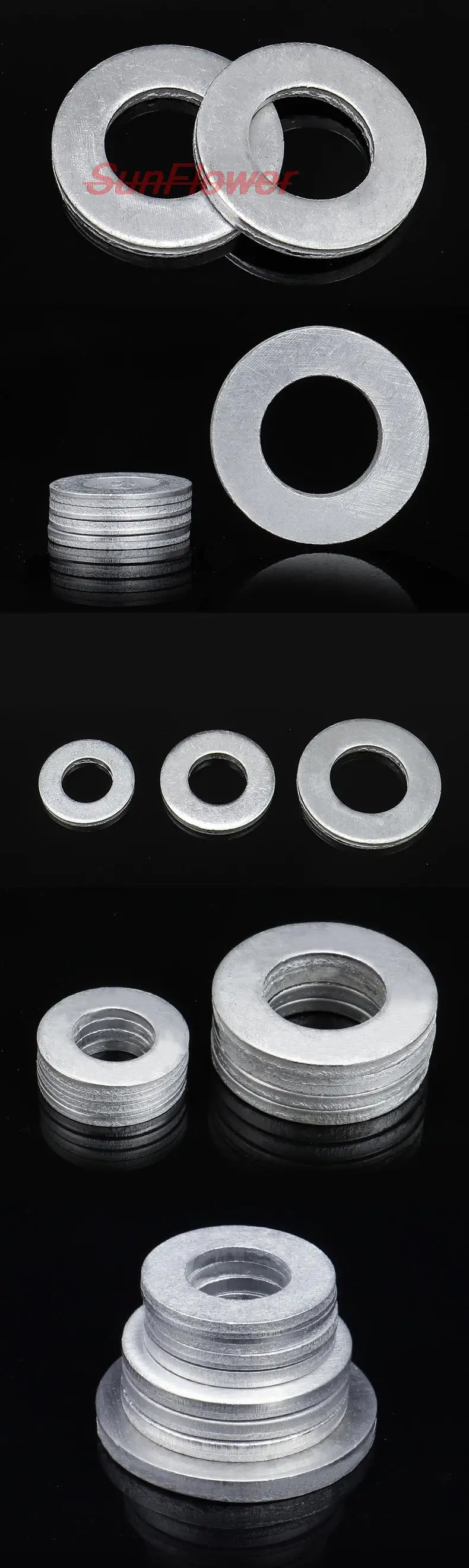 1/20/50/100 Stuks Grote Platte Ring 304 Rvs Grote Metalen Pakking Plain Ringen M1.6/M2/M2.5/M3/M4/M5/M6/M8/M10/M12/M14-M24 (Size : M2.5x8x0.8(100pcs