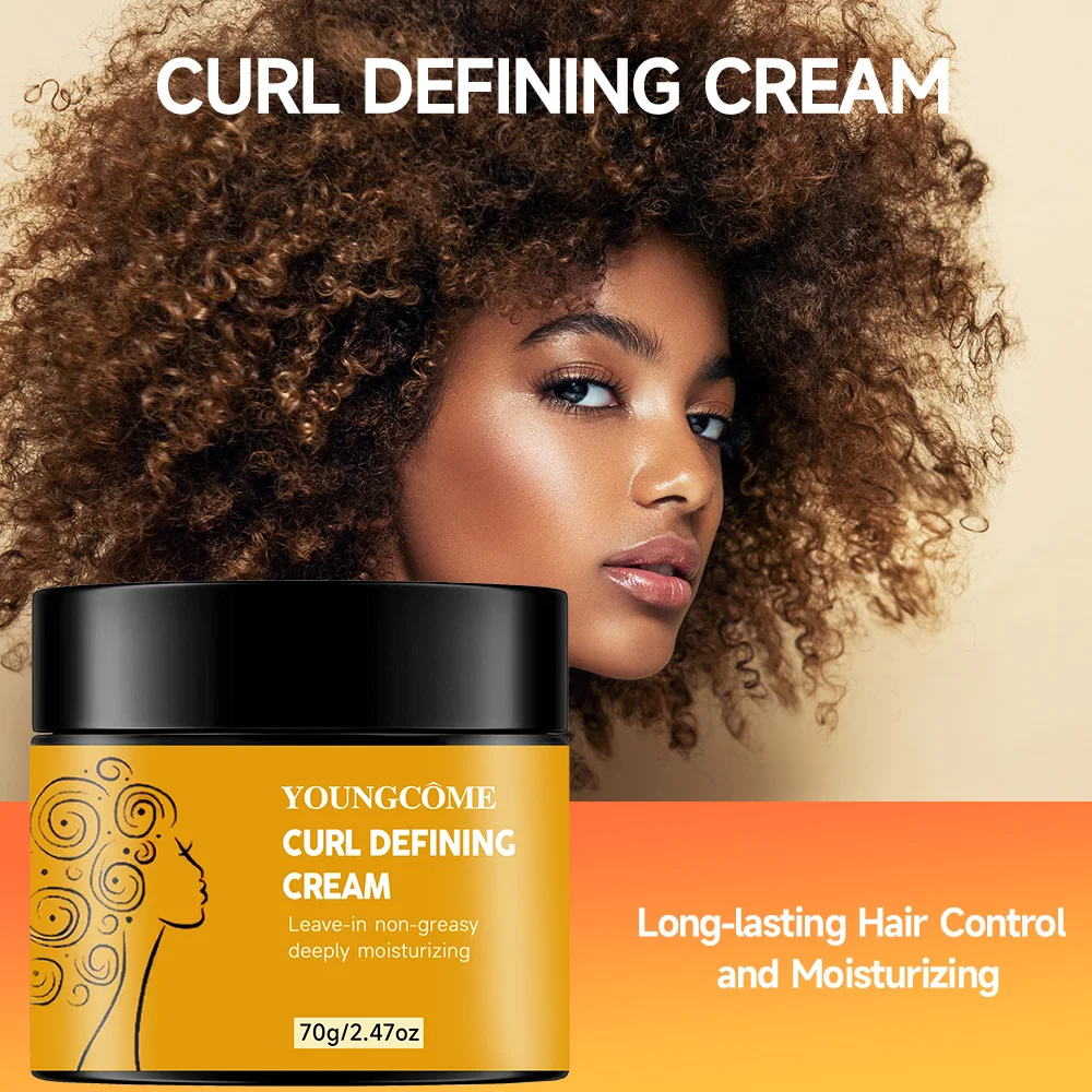Hair Curling Cream Styling Sculpting Frizzy Wavy Boost Elastin Volumizing Fluffy Thickening Nourishing Enhance Hair Define Cream