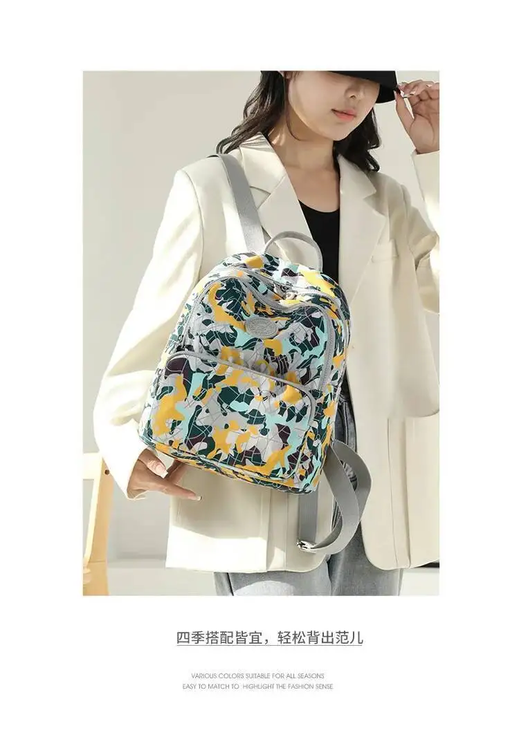 Oxford Tuch Gedruckt Blume Große Kapazität Doppel Schulter Taschen Rucksack frauen Casual Gedruckt Mittleren alters frauen Schule Tasche – Detail 20