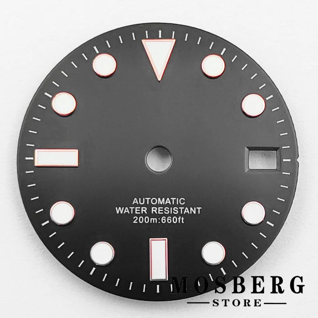 Luminous Multi-Color Watch Dial with Date Window - 28.5mm
