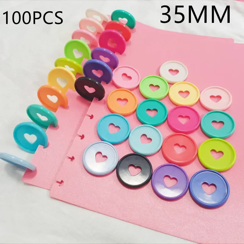 

100PCS35MM color plastic binding ring buckle loose-leaf mushroom hole love CD binding consumables binding ring