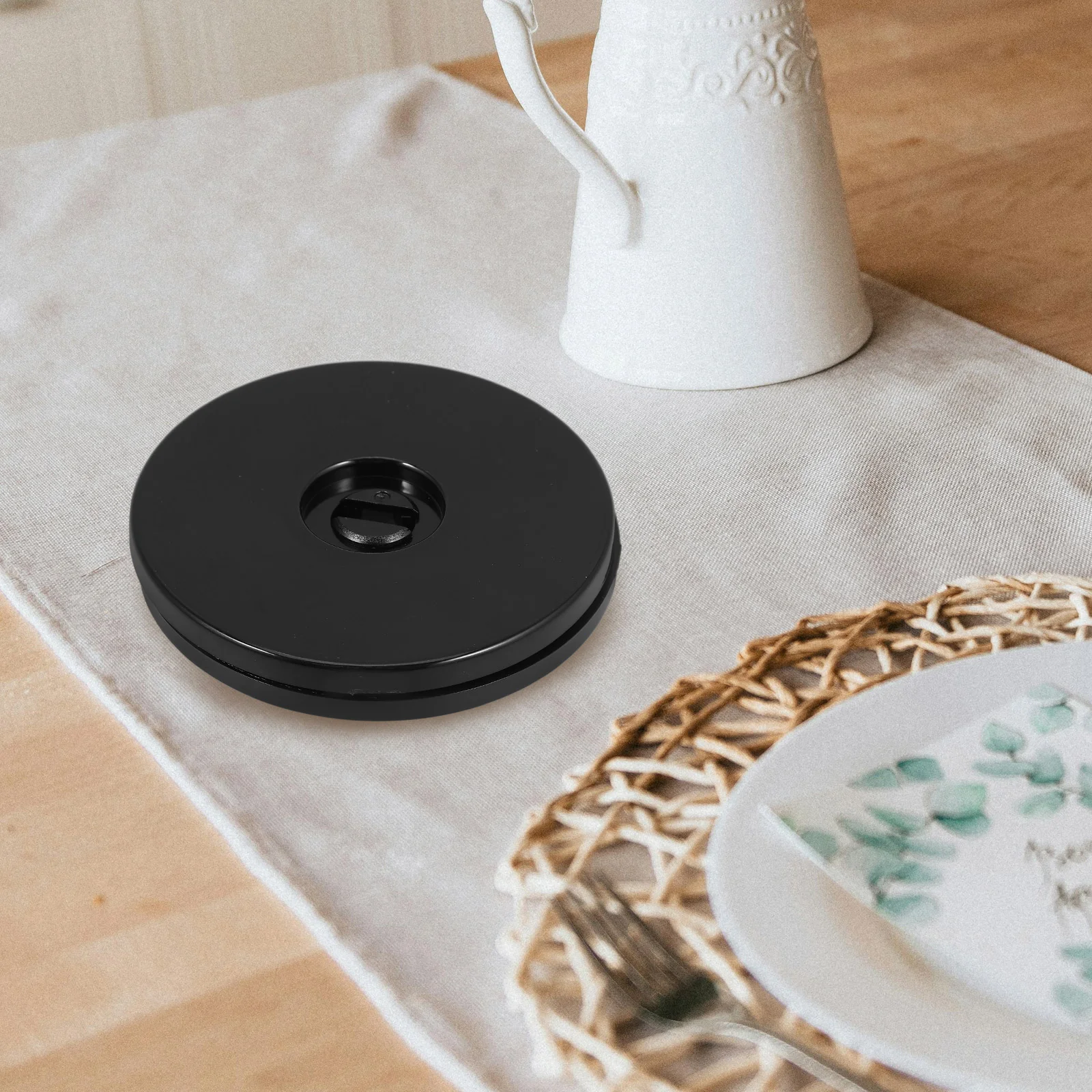 Black Acrylic 360Degree Rotation Table Turnbase Dining Plate Kitchen ganizer Small Turntable Swivel Stand Serving Platter