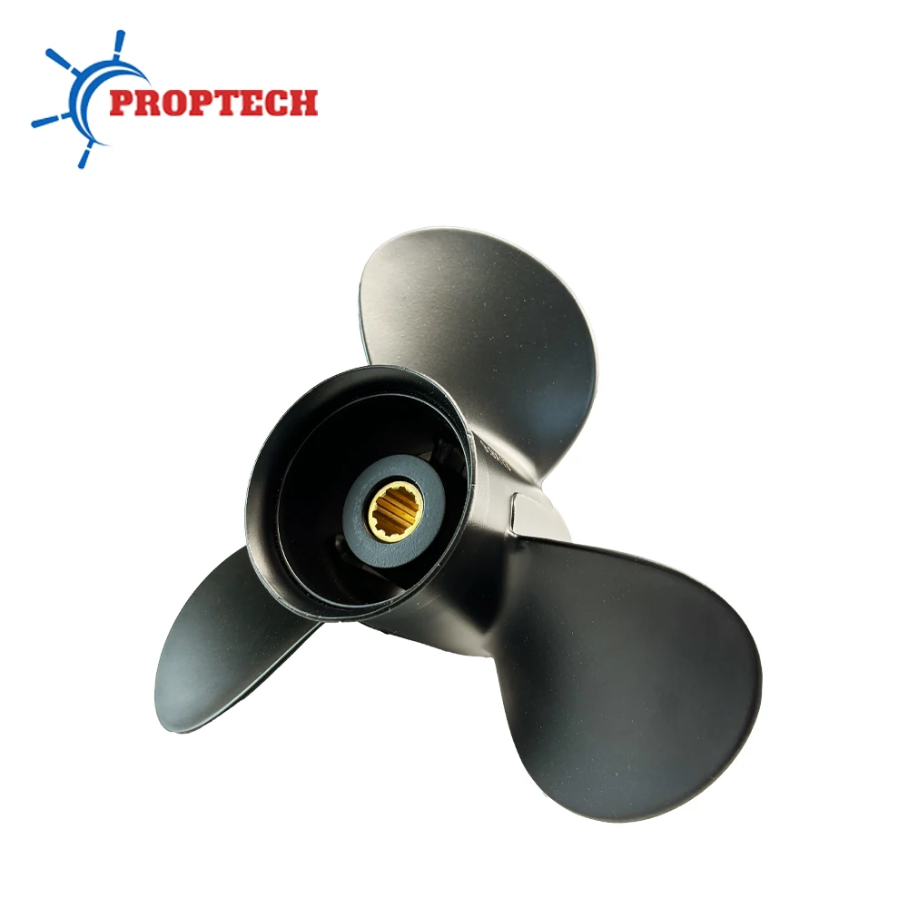 Aluminum Alloy Propeller for Tohatsu Nissan Outboard 9.9 x 12 Inch 3 Blade 10 Spline Fits 25 HP 30 HP Boat Motors