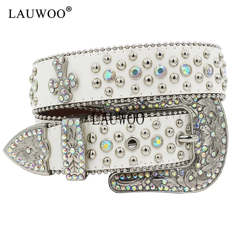 Punk Rock Rhinestone Belt Women Harajuku Y2K Western Cowboy Bing