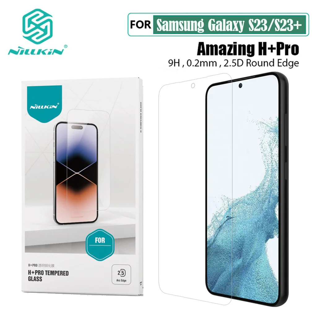 Nillkin Per Samsung Galaxy S23 S23+ Vetro Temperato H + Pro Pellicola Proteggi Schermo Anti-Esplosione 2.5D 0.2Mm Per Samsung S23 Plus