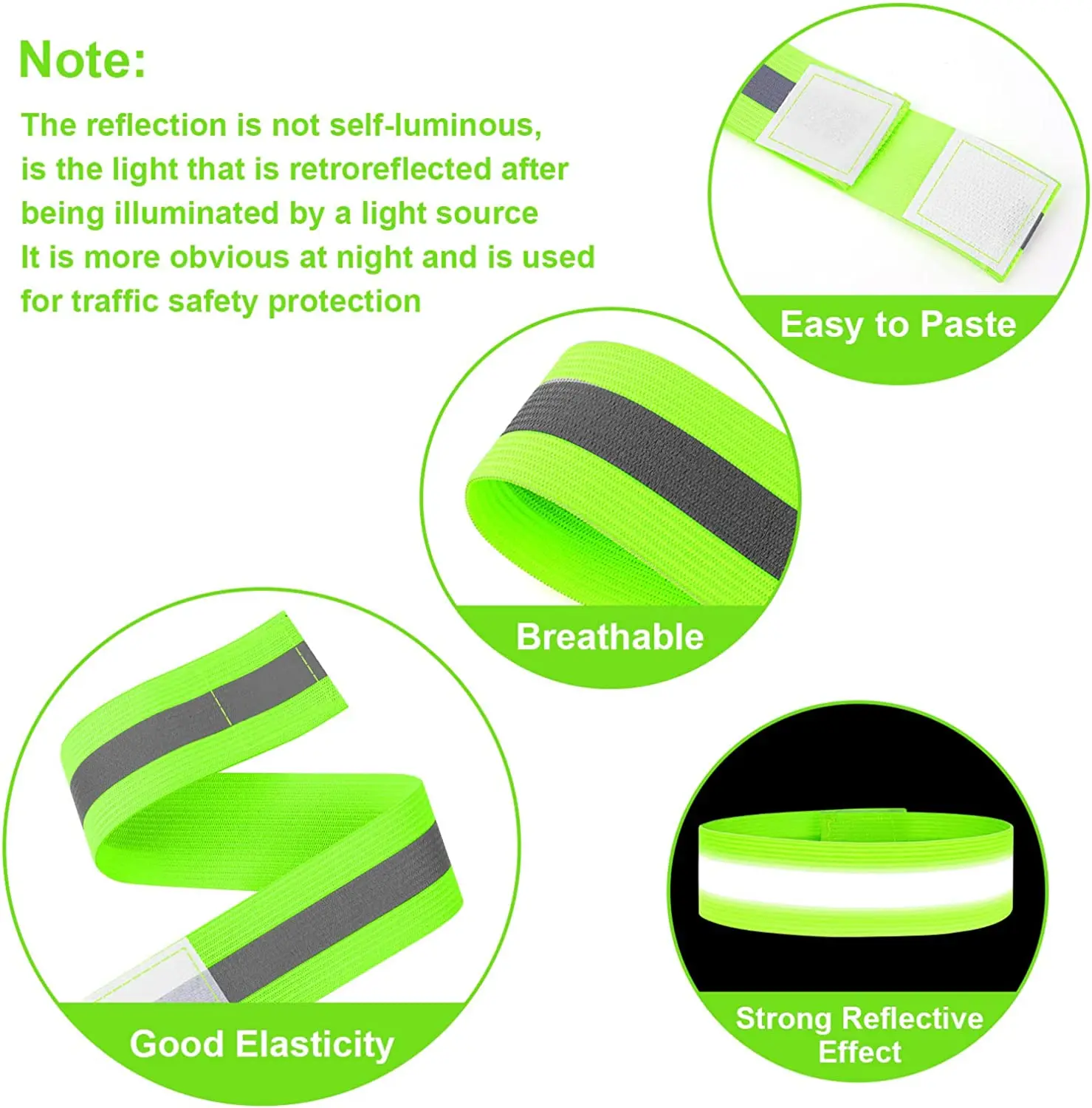 High Visibility Armbands Elasticated Ankle Bands Hi Vis Reflective Running Armbands Wristbands Reflector Strips Safety Bands reflective straps