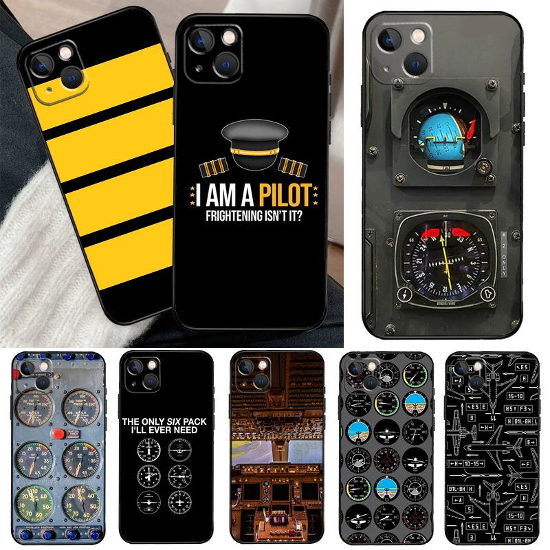 Funda De Teléfono Para Cabina De Piloto De Avión De Aviación, Carcasa Trasera Para Iphone 11, 12, 13, 14, 15 Pro, Xs Max, Mini, X, Xr, 7, 8 Plus