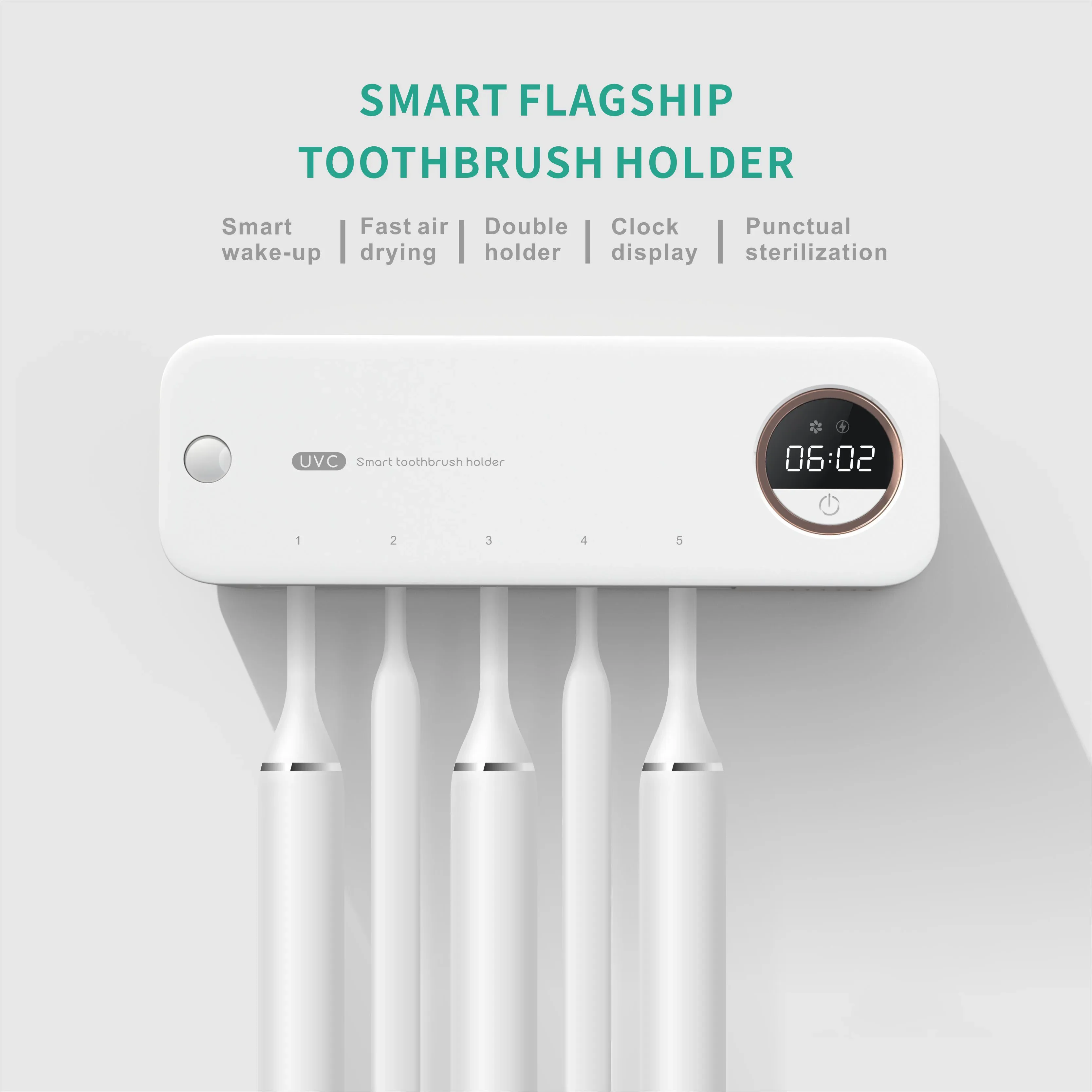 

Latest portable electric UV Toothbrush Sterilizer Toothbrush Holder and Dryer with Timing Function