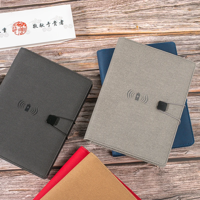 충전식 공장 맞춤형 컬러 A5 모바일 전원 다이어리, LED 조명 포함 메모장