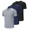ZengVee 3 Pack Mens Running Shirts, Workout Tops Men Sport Fitness Shirts Gym Tops Men Crew Neck Breathable T-Shirt 1