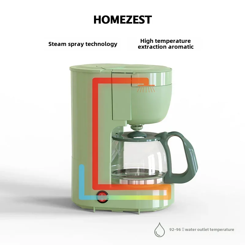 American Style Home Office Coffee Maker Small Size Drip Brewing Kitchen Appliance Coffee Pot Tea Brewing