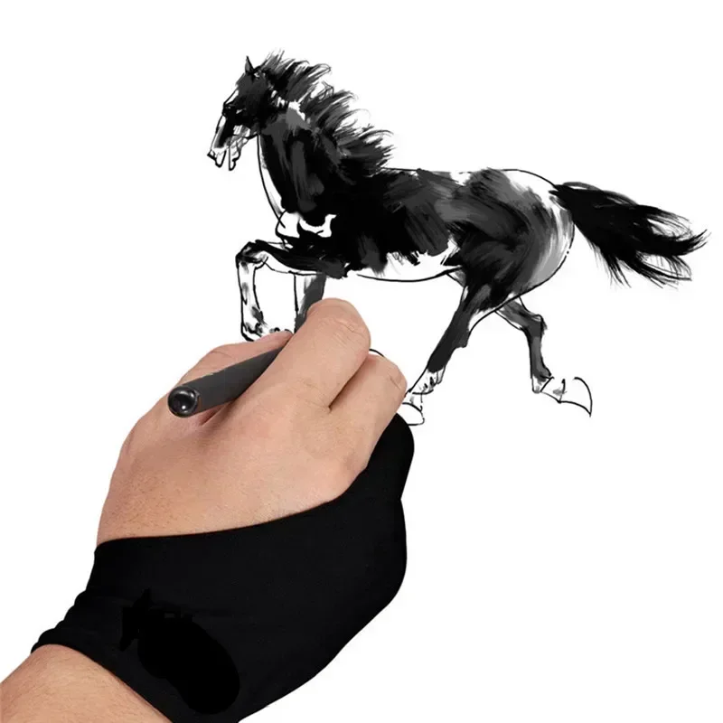 S/M/L Two-Finger Drawing Gloves Anti-touch Anti-fouling for Tablet Digital Board Touch Screen Oil Painting Office Art Supplies 2