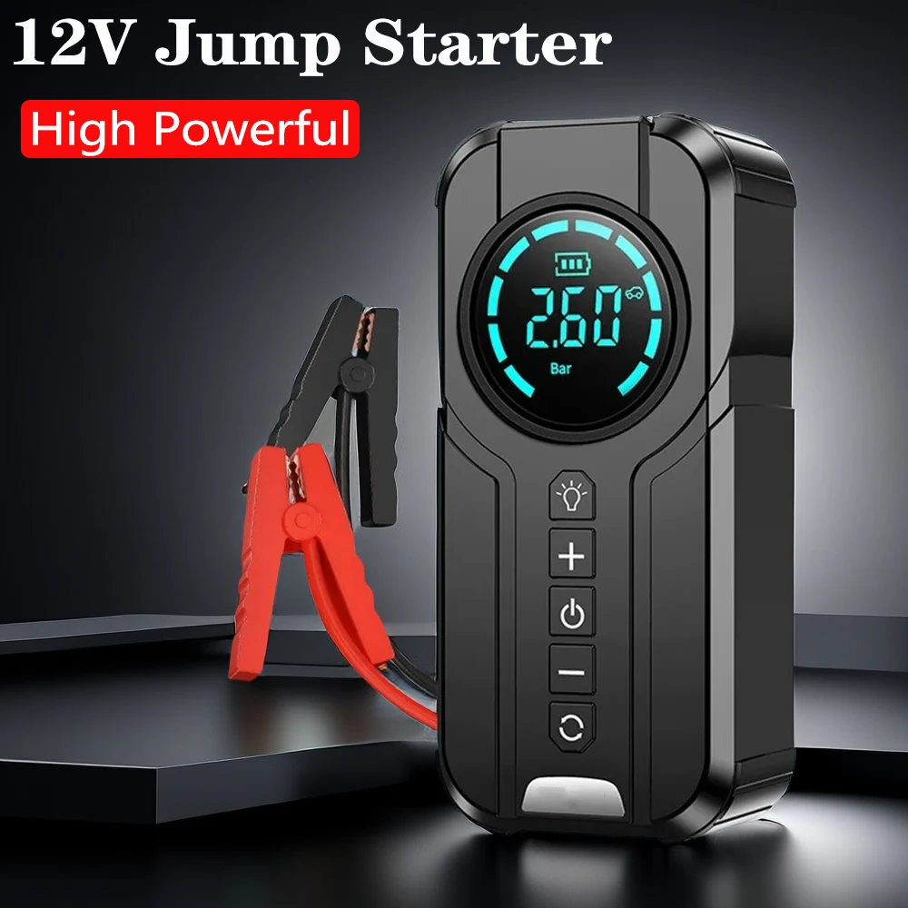 Portable Compressor Jump Starter 12v Large Capacity Booster For Car Start Lighting External Battery Power Bank Starting Systems