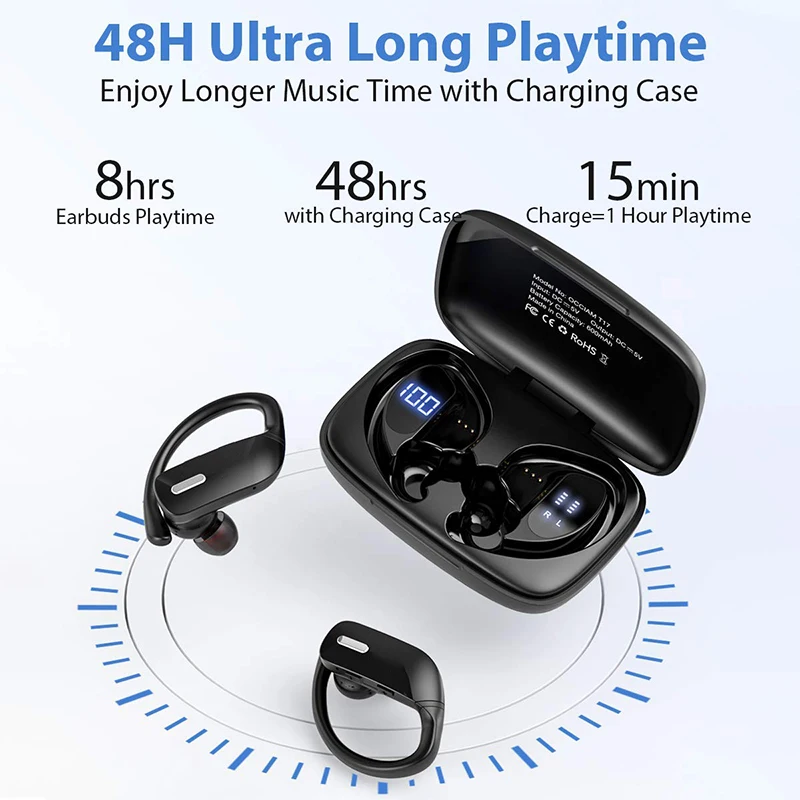 Headset Occiam T17 Tws Manual Wireless Earbuds Bluetooth