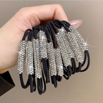 Rhinestone Hair Tie High Elasticity Hair Rope Women'S Hair Accessories Suitable For Ladies Girls 1