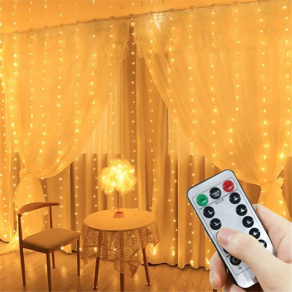 thumbnail image 1 of Guirnalda de luces LED con USB RGB, cortina de luces LED, decoración para árbol de Navidad de Ramadán 2024, decoración estética para dormitorio, 1 of 5