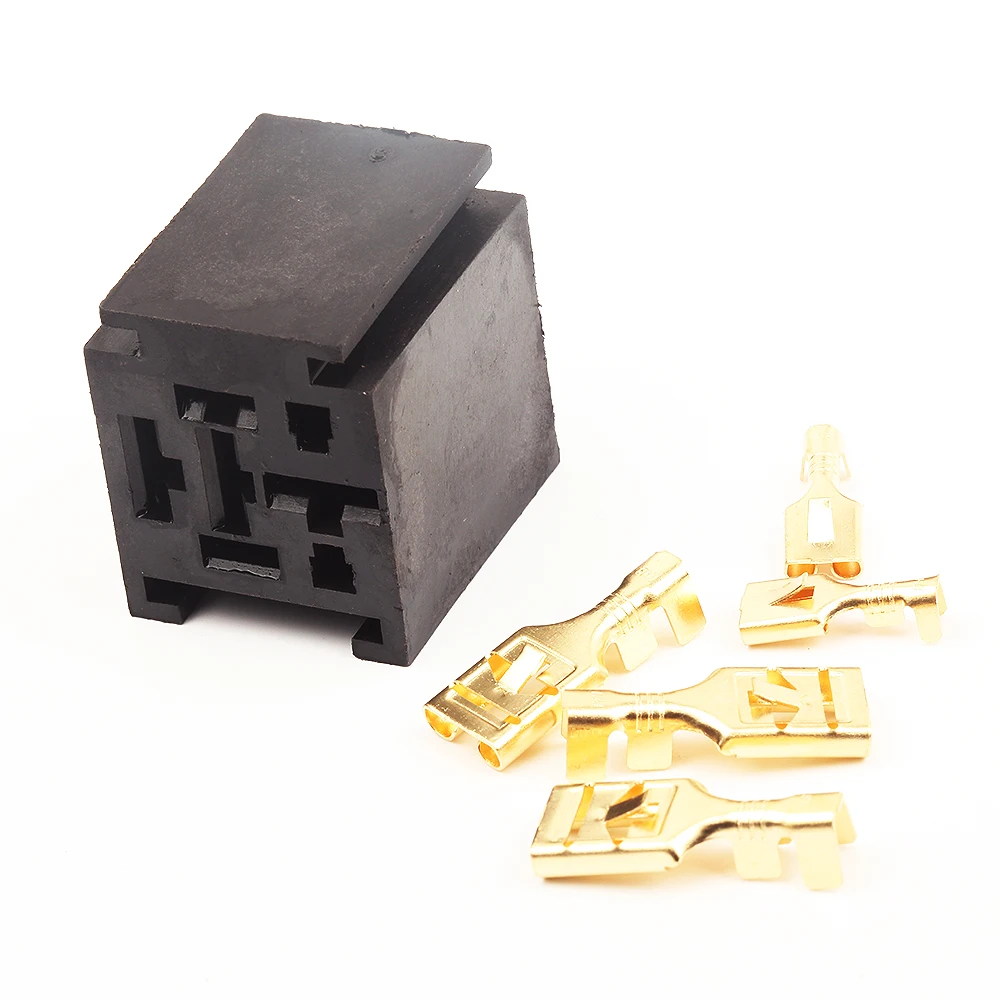 

automobile relay socket 2pcs 6.3mm + 3pcs 9.5mm Terminals for 80A auto relay