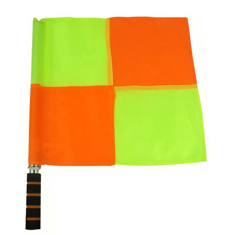 1 Pair Soccer Linesman Flag Comfortable Handle Compact 2 Piece Referee Linesman Flag Soccer Judge Linesman Flag signal flag 1 set wear resistant plaid not easy to deform soccer judge linesman flag referee tool