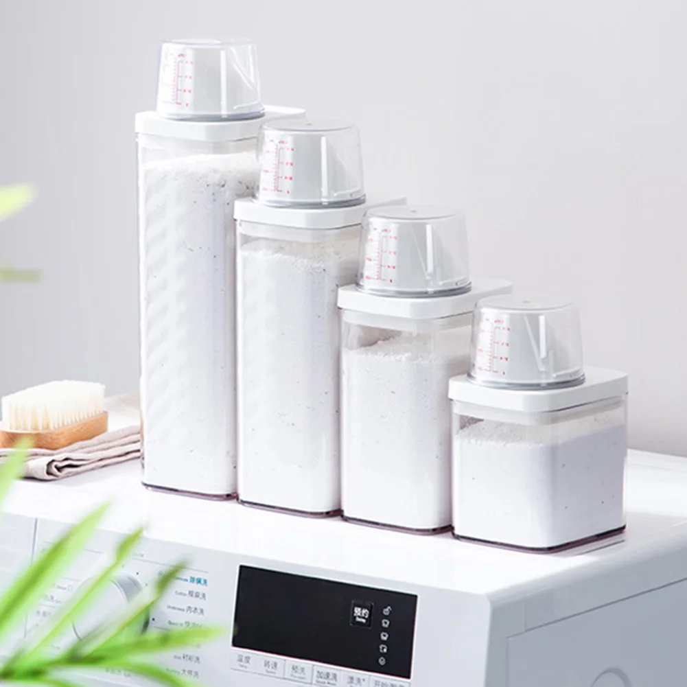 

Laundry Detergent \Dispenser \Powder \Storage Box Clear Washing Powder Liquid Container With Lids Jar 700ml/1100ml/1500ml/1900ml