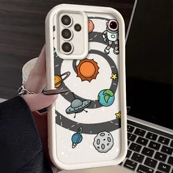 Cosmic Astronaut Design Silicone Anti-Drop Soft Phone Case for Samsung Wide6 (WHITE)