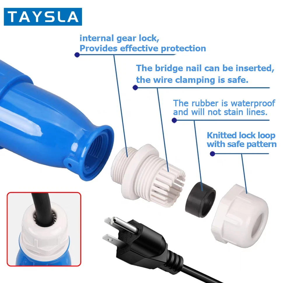 TAYSLA EV 휴대용 충전기, Schuko 플러그-CEE 블루 전원 암 플러그 소켓 어댑터, 블루 CEE 커넥터, 7KW 32A 3.5KW 16A