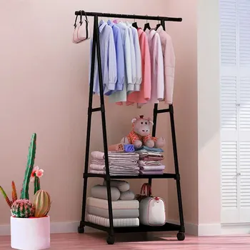 Appendiabiti semplice, porta cappelli, appendiabiti da pavimento, camera da letto pieghevole triangolare, casa, borsa per appendere interni, vestiti 1
