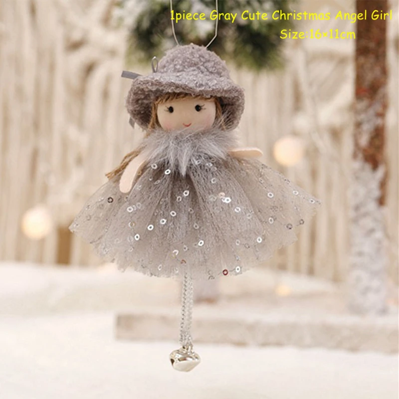 thumbnail image 1 of Muñeco de ángel rosa lindo, regalo de Año Nuevo 2023, adorno para árbol de Navidad, decoración navideña para el hogar, niños, decoración de Navidad 2022, 1 of 5