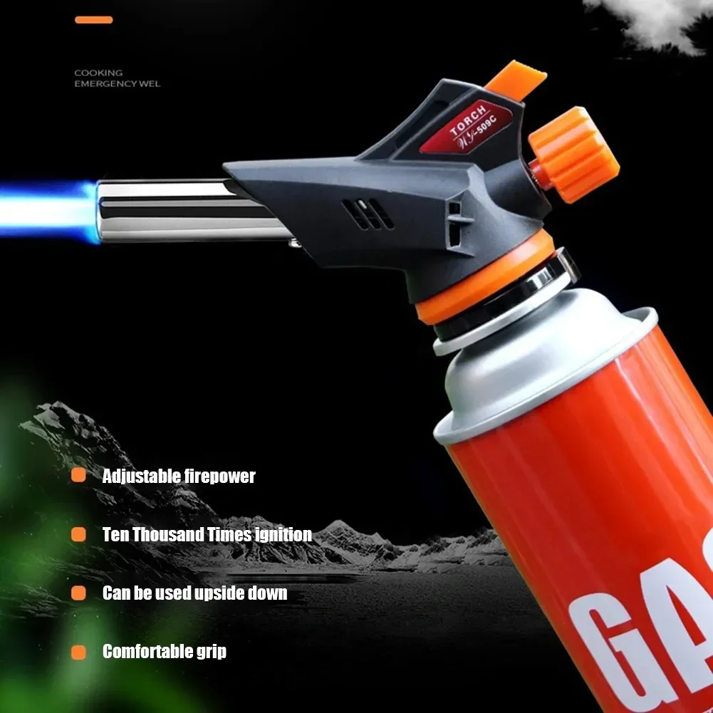 

Portable Welding Gas Torch Flame Gun Butane Burner Outdoor Camping BBQ Flamethrower Welding Equipment Kitchen Lighter Supplies