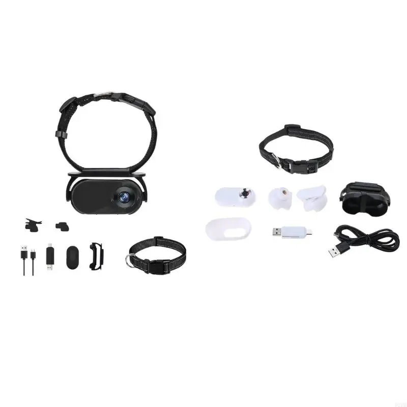 02DB Practical Pet Camera Collar Dog Collar Camera with Large Angles for Pet Monitoring Outdoor Training Video