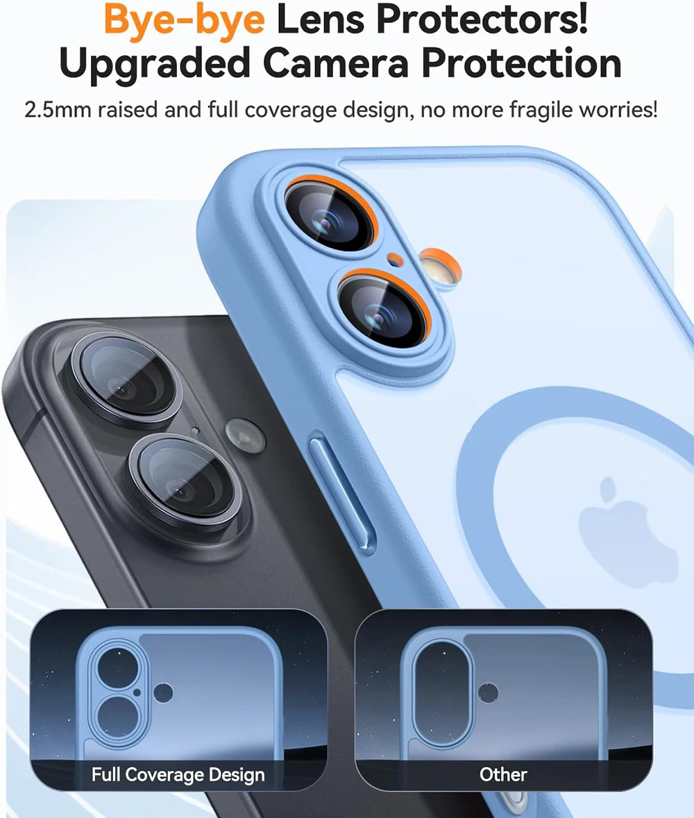 Magnetic Luxury Matte Translucent Shockproof Phone Case with Wireless Charging Compatibility