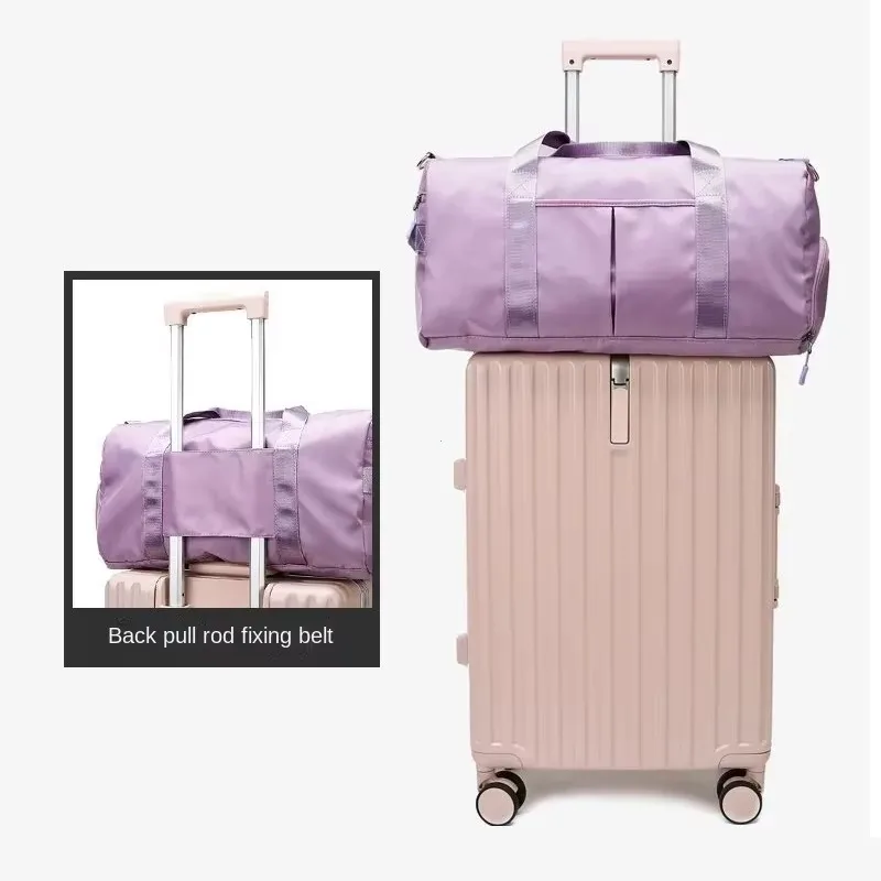 Outdoor Waterproof Nylon Sports Gym Bags Men Women Training Fitness Travel Handbag Yoga Mat Sport Bag with shoes Compartment 5
