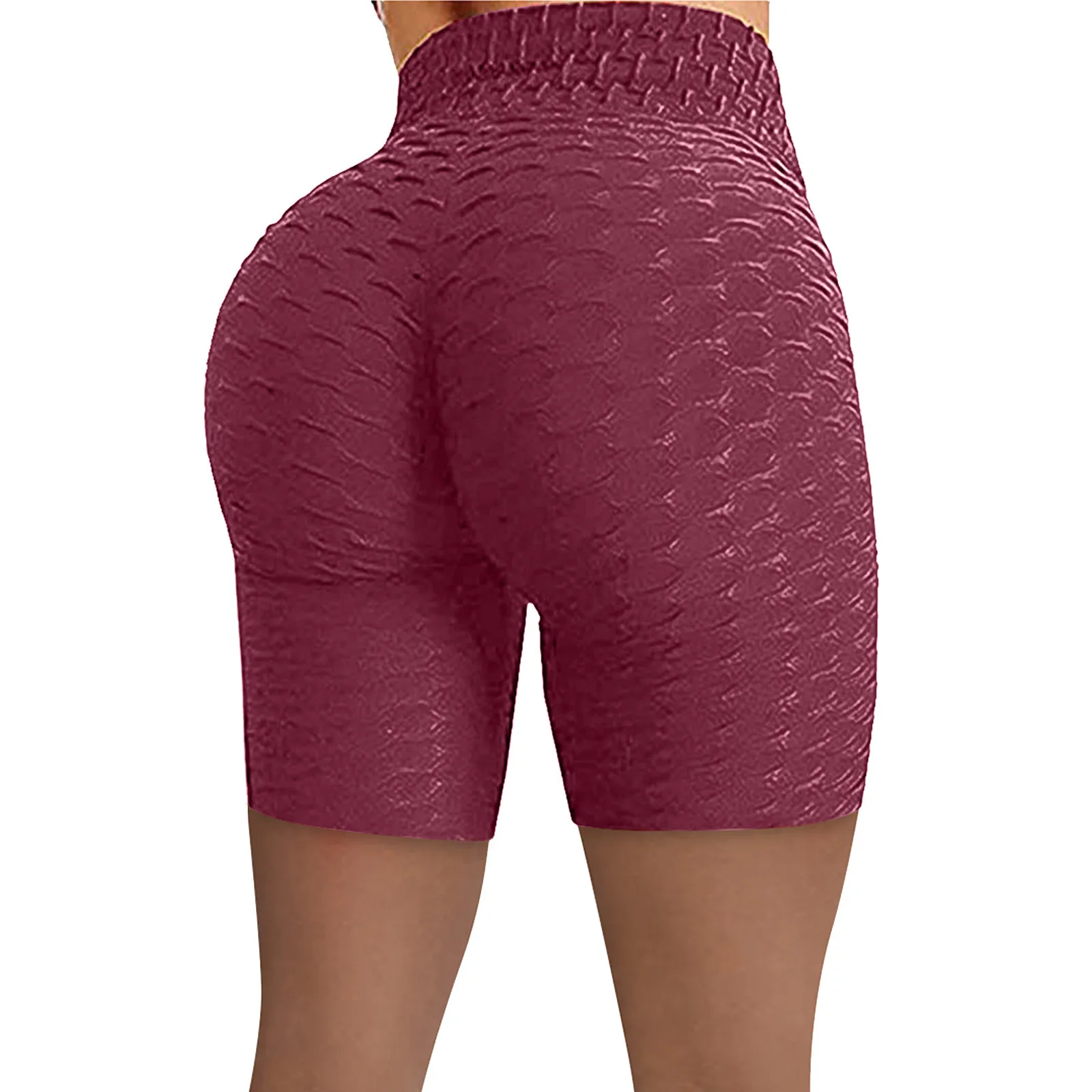 Peach Hip Raise yoga shorts women's stretch jacquard tight sports pants high waist hip fitness shorts