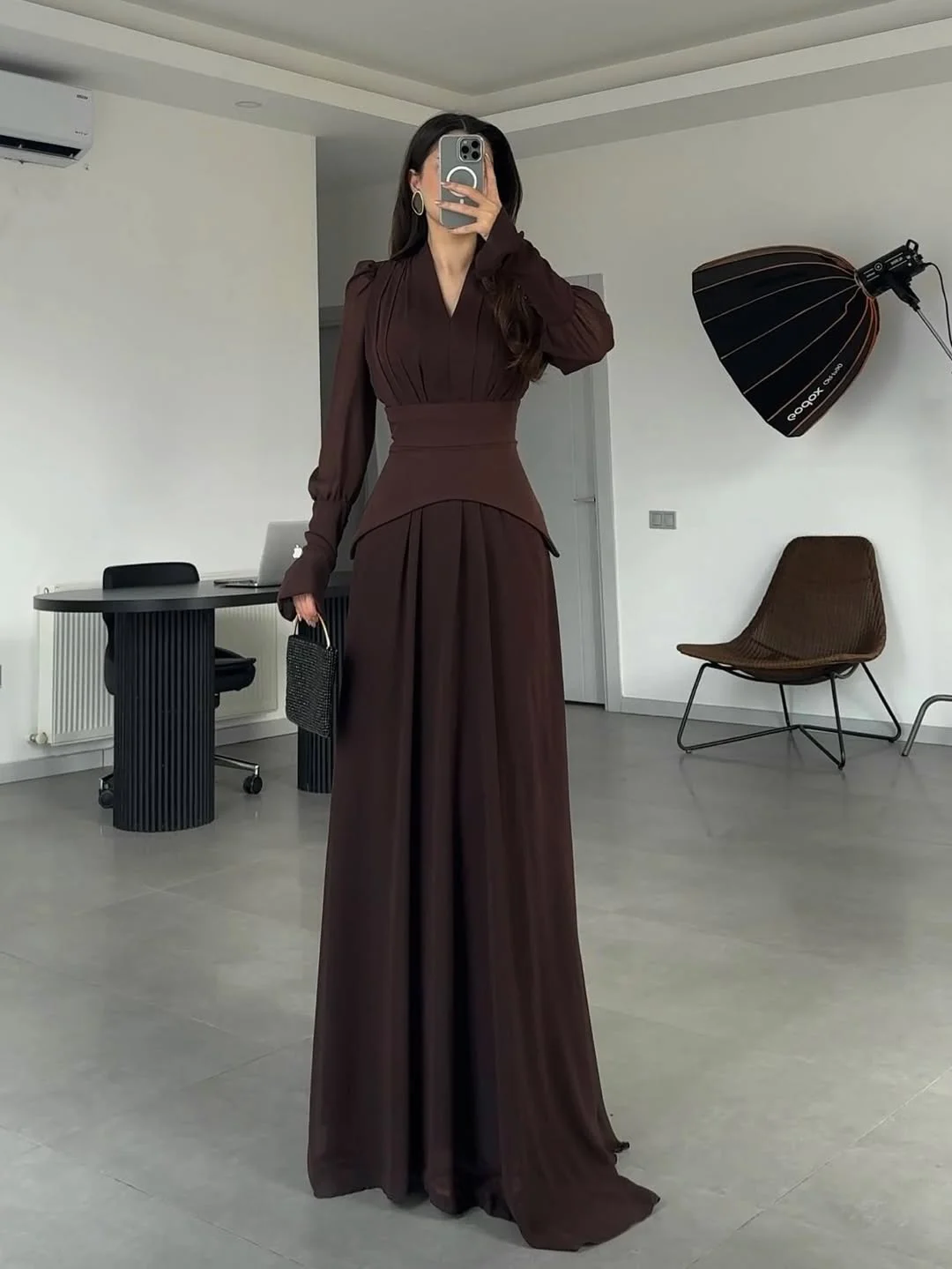 Evening Luxury Woman Party Dresses Dubai Brown Floor-Length Special Occasion Prom Gowns Simply Customized فساتين سهرة